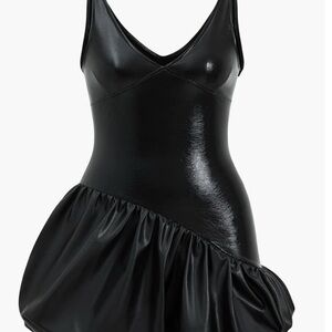 Black Faux Leather Dress